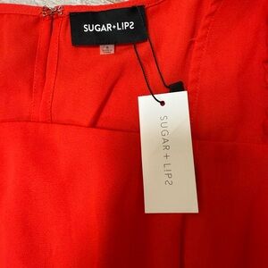 Sugarlips Vibrant Red Long Dress with slit New With Tags